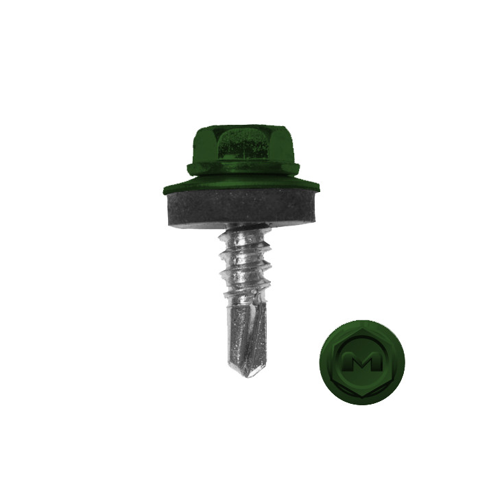 Саморез по металлу Daxmer 5,5х19 RAL 6002 (250) сверло №3