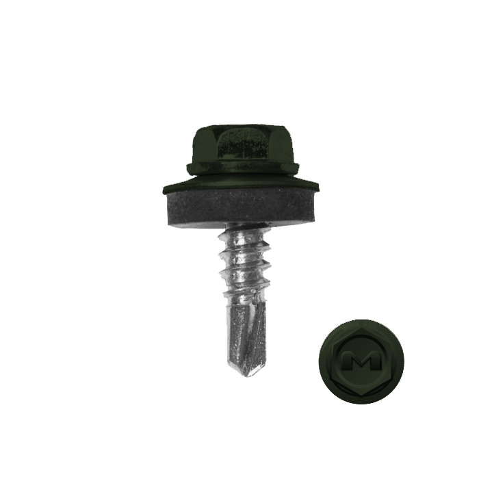 Саморез по металлу Daxmer 5,5х19 (250шт) сверло №3 RAL 6020