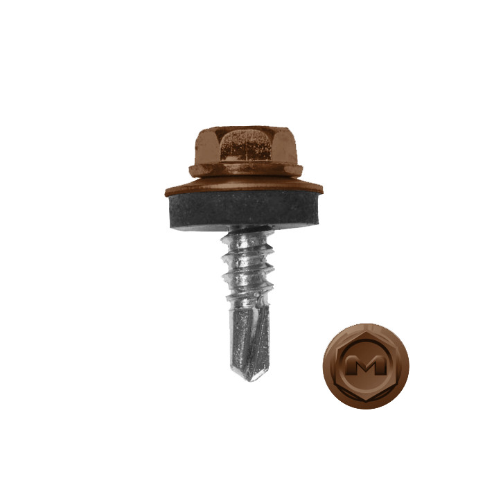 Саморез по металлу Daxmer 5,5х19 (250шт) сверло №3 RAL 8003